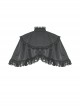 Dark Gothic Style Elegant Exquisite Palace Style Lace Splicing Bowknot Decorated Black Short Cape