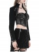 Punk Style Cool Silver Metal Round Rivets Decorated Black Slim Long Sleeve Short Cape