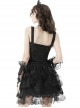 Gothic Style Backless Delicate Jacquard Fabric Flower Lace Decoration Black Sexy Suspender Tight Corset Top