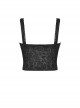 Gothic Style Backless Delicate Jacquard Fabric Flower Lace Decoration Black Sexy Suspender Tight Corset Top