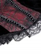 Gothic Style Spider Web Lace Silver Cross Round Rivets Decorated Black Red Color Match Velvet Suspender Corset Top