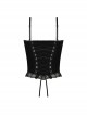 Gothic Style Spider Web Lace Silver Cross Round Rivets Decorated Black Red Color Match Velvet Suspender Corset Top