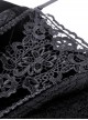 Gothic Style Gorgeous Retro Velvet Strap Lace Fishtail Hem Black Tight Suspender Corset Top