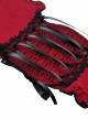 Gothic Style Jacquard Black Lace Embellish Leather Cross Decoration Elastic Strap Red Underbust Corset