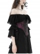 Gothic Style Palace Retro Embroidery Lace Decoration Both Sides Sexy Hollow Straps Purple Gorgeous Corset