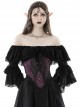 Gothic Style Palace Retro Embroidery Lace Decoration Both Sides Sexy Hollow Straps Purple Gorgeous Corset