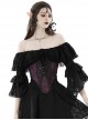 Gothic Style Palace Retro Embroidery Lace Decoration Both Sides Sexy Hollow Straps Purple Gorgeous Corset