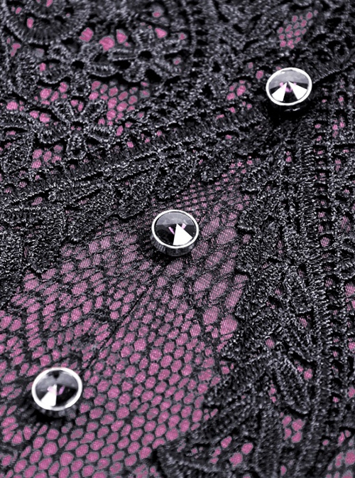Gothic Style Palace Retro Embroidery Lace Decoration Both Sides Sexy Hollow Straps Purple Gorgeous Corset