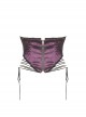 Gothic Style Palace Retro Embroidery Lace Decoration Both Sides Sexy Hollow Straps Purple Gorgeous Corset