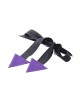 Punk Rock Style Moon Metal Buckle Decorated Purple Cross Ribbon Black Halterneck Suspender Tight Corset Top