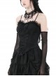 Gothic Style Retro Lace Dark Pattern Elastic Ribbon Mysterious Black Tight Suspender Corset Top