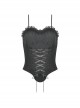 Gothic Style Retro Lace Dark Pattern Elastic Ribbon Mysterious Black Tight Suspender Corset Top