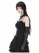 Gothic Style Retro Lace Dark Pattern Elastic Ribbon Mysterious Black Tight Suspender Corset Top