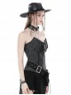 Punk Style PU Leather Adjustable Straps On The Back Cool Metal Zippers Sexy Tube Corset Top