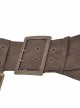 Steampunk Style PU Leather Retro Bronze Metal Buckle Back Black Strap Wide Edge Brown Tight Belt