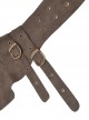 Steampunk Style PU Leather Retro Bronze Metal Buckle Back Black Strap Wide Edge Brown Tight Belt