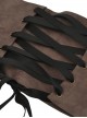 Steampunk Style PU Leather Retro Bronze Metal Buckle Back Black Strap Wide Edge Brown Tight Belt