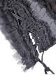 Gothic Style Crocodile Pattern Reflective PU Leather Lace Stitching Hem Drawstring Design Suspender Corset Top