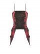 Punk Style Cool Silver Metallic Mesh Lace Decorated Bat Wing Hem Black And Red Tie-Dye Suspender Top