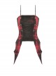 Punk Style Cool Silver Metallic Mesh Lace Decorated Bat Wing Hem Black And Red Tie-Dye Suspender Top