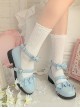 Merulu Series Versatile Lace Ruffles Bowknot Heart Metal Buckle Sweet Lolita Cute Round Toe Mary Jane Leather Shoes