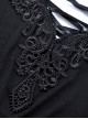 Gothic Style Elegant Lace Embroidered Large Cuffs Strapless Black Suspender Slim Short Dress