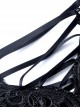 Gothic Style Elegant Lace Embroidered Large Cuffs Strapless Black Suspender Slim Short Dress
