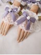 Wisteria Series Sophisticated Low Saturation Purple Elegant Rose Ribbon Bowknot Classic Lolita Decorative Lace Wrist Band