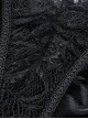 Gothic Style Luxury Lace Embroidery Elegant Slim Retro Velvet Black Sleeveless Suspender Dress