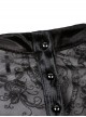 Gothic Style Elegant Velvet Lace Splicing Chest Hollow Hem Slit Black Tight Long Sleeve Dress