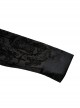 Gothic Style Elegant Velvet Lace Splicing Chest Hollow Hem Slit Black Tight Long Sleeve Dress