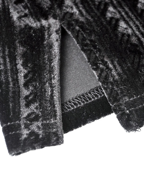 Gothic Dark Style Elegant Velvet Shoulder Hollow Backless Black Hooded Slim Fit Witch Short Dress