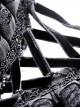 Gothic Style Elegant Velvet Metal Moon Shaped Pendant Black Halter Neck Strap Sleeves Dress
