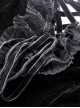 Gothic Style Elegant Velvet Metal Moon Shaped Pendant Black Halter Neck Strap Sleeves Dress
