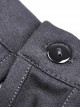 Punk Style Mysterious Witch Halter Neck Strap Asymmetric Tattered Hem Black Long Sleeves Dress