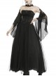 Gothic Style Gorgeous Beaded Tulle Lace Strapped Black Retro Palace Tube Top Tight Dress
