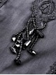 Gothic Style Gorgeous Beaded Tulle Lace Strapped Black Retro Palace Tube Top Tight Dress