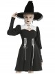 Gothic Style White Chinese Cheongsam Collar Retro Gigot Sleeves Black Elegant Long Sleeves Dress