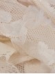 Steampunk Style Off Shoulder Layered Lace Irregular Hem Beige Cake Dress