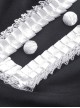 Gothic Style Retro White Button Lace Doll Collar Black Long Trumpet Sleeve Slim Dress