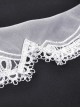 Gothic Style Retro White Button Lace Doll Collar Black Long Trumpet Sleeve Slim Dress