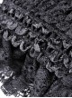 Gothic Style Retro Palace V-Neck Lace Frill Elegant Black Puff Sleeves Slim Short Dress