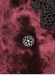 Gothic Style Luxury Velvet Black Lace Stitching Retro Wine Red Puff Sleeves Slim Dress