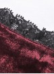 Gothic Style Luxury Velvet Black Lace Stitching Retro Wine Red Puff Sleeves Slim Dress