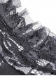 Gothic Style Stand Up Collar Lace Stitching Hollow Off Shoulder Black Trumpet Long Sleeves Dress
