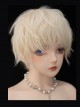 Prince Noble Light Linen Golden Cool Handsome Fluffy Short Hair Versatile Daily Ouji Fashion Full Head Wig