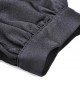 Punk Style Rock Halter Neck Puff Sleeve Hem Short Front And Long Back Black Slim Dress