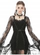 Dark Gothic Style Knitted Fabric Chest Lace Splicing Sexy Black Suspender Tight Dress