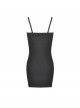Dark Gothic Style Knitted Fabric Chest Lace Splicing Sexy Black Suspender Tight Dress
