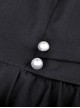 Gothic Style Cute White Lace Splicing Neckline Retro Puff Sleeves Black Exquisite Doll Dress